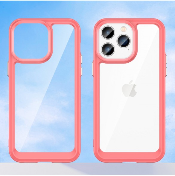 Outer Space Case iPhone 14 Pro hårt skal med en röd gelram