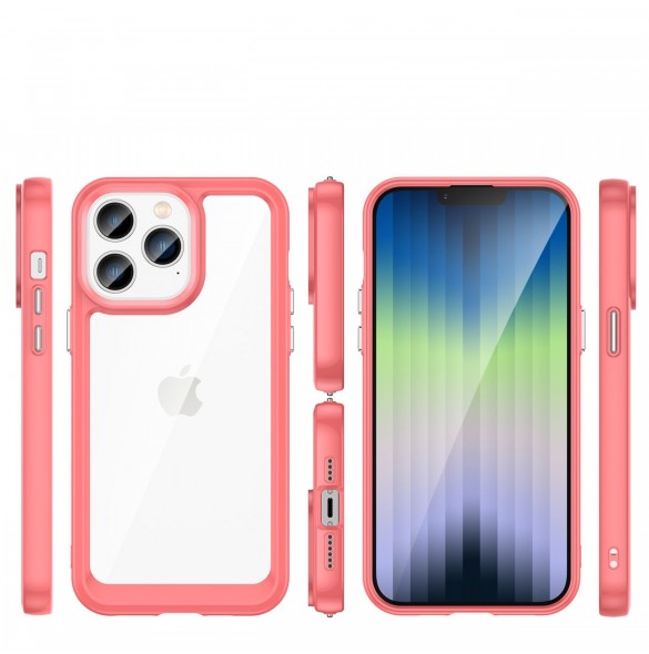 Outer Space Case iPhone 14 Pro Max hårt skal med en röd gelram