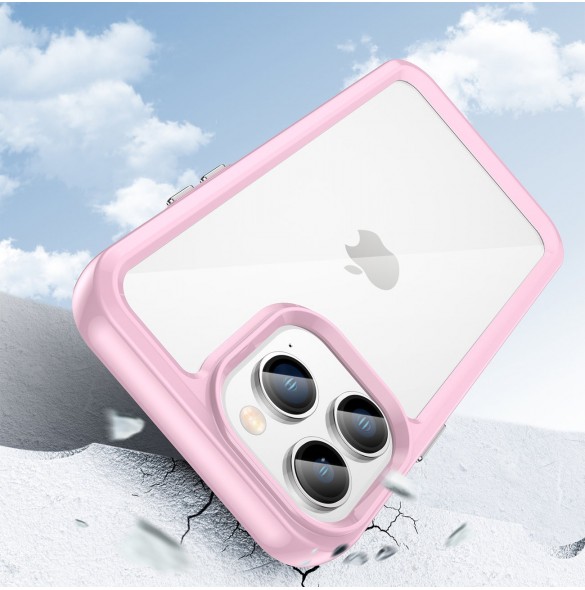 Outer Space Case iPhone 14 Pro Max hårt skal med en rosa gelram