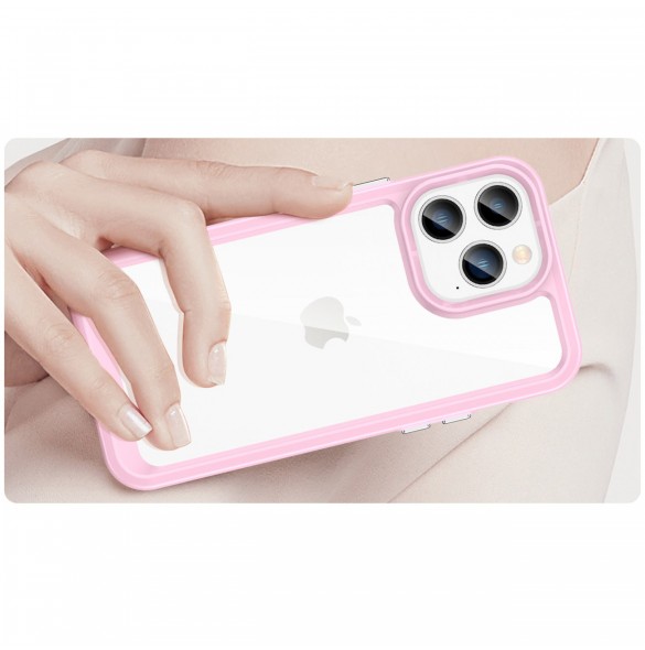 Outer Space Case iPhone 14 Pro Max hårt skal med en rosa gelram