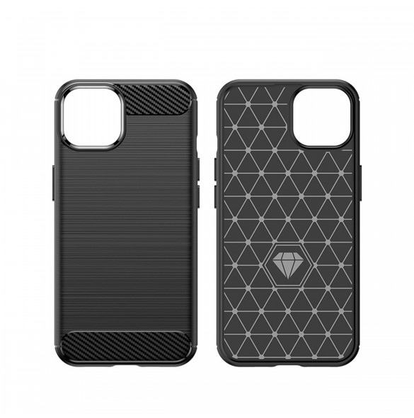 Carbon Case för iPhone 14 Plus flexibelt bakskal i gel blått