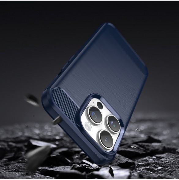 Carbon Case iPhone 14 Pro flexibelt gel bakskal blå