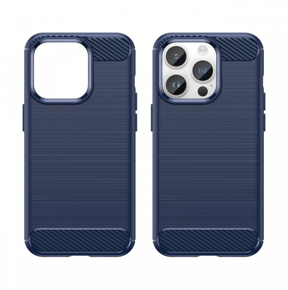 Carbon Case iPhone 14 Pro flexibelt gel bakskal blå