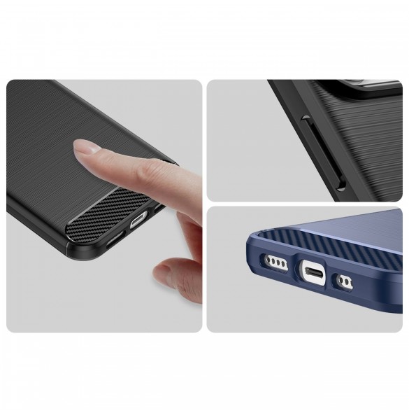 Carbon Case iPhone 14 Pro Max flexibelt gel bakskal svart