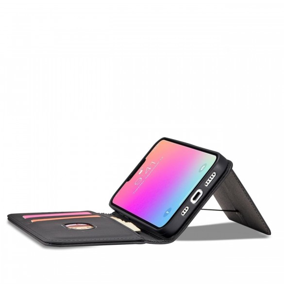 Magnet Kortfodral fodral för iPhone 14 Pro flip cover plånboksställ svart