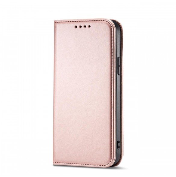 Magnetkortfodral för iPhone 14 Pro Max flip-fodral plånboksställ rosa