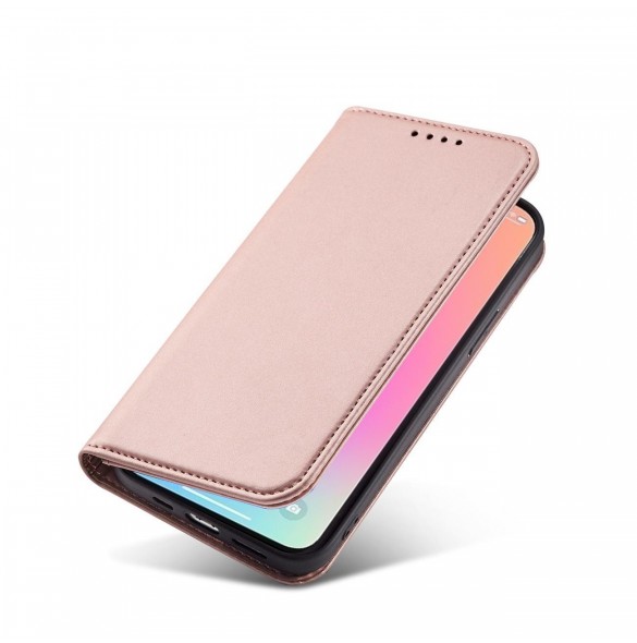 Magnetkortfodral för iPhone 14 Pro Max flip-fodral plånboksställ rosa