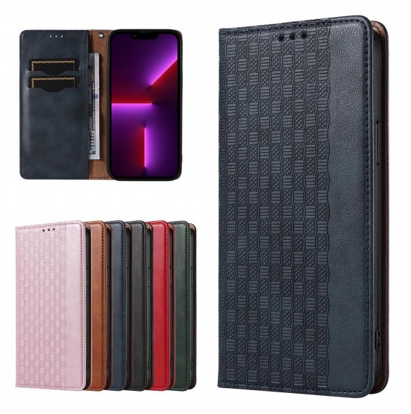 Magnet Strap Case iPhone 14 Pro Flip Wallet Mini Lanyard Stand Blå