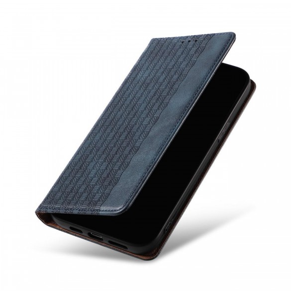 Magnet Strap Case iPhone 14 Pro Flip Wallet Mini Lanyard Stand Blå