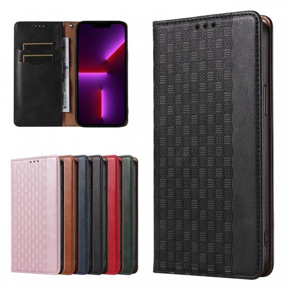 Magnet Strap Case Fodral för iPhone 14 Pro Max Flip Wallet Mini Lanyard Stand Svart