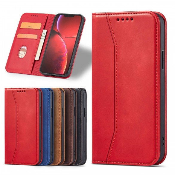 Magnet Fancy Case-fodral för iPhone 14 Plus flip cover plånboksställ rött