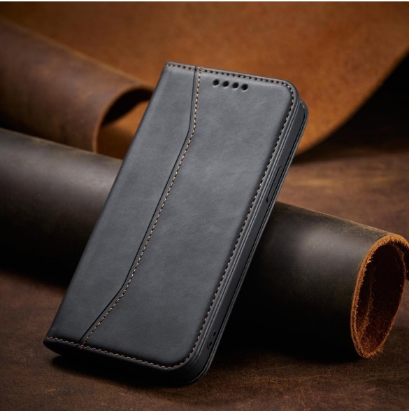 Magnet Fancy Case fodral för iPhone 14 Pro flip cover plånboksställ svart