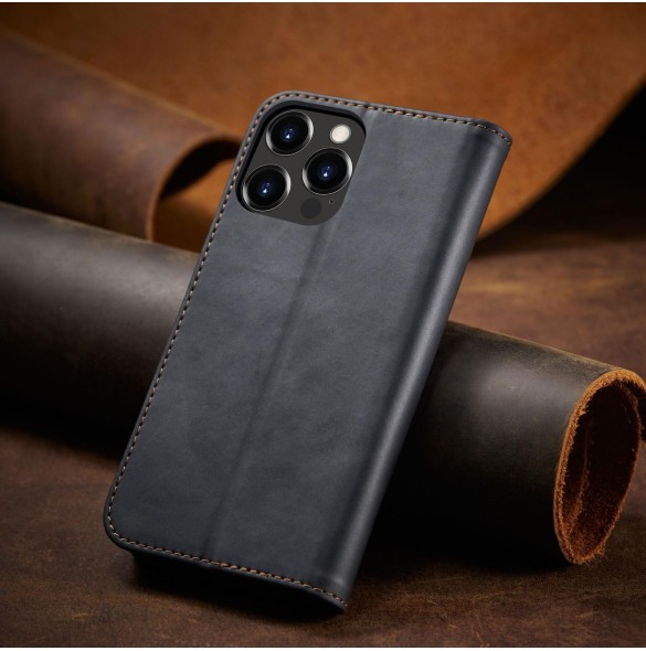 Magnet Fancy Case fodral för iPhone 14 Pro flip cover plånboksställ svart