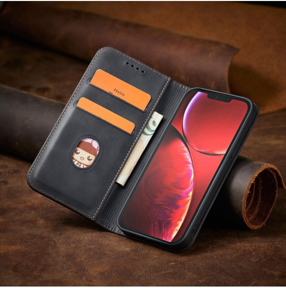 Magnet Fancy Case fodral för iPhone 14 Pro flip cover plånboksställ svart