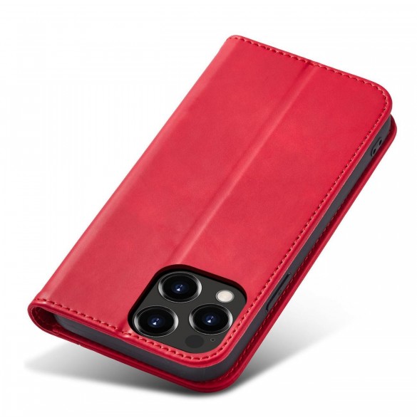 Magnet Fancy Case-fodral för iPhone 14 Pro flip cover plånboksställ rött