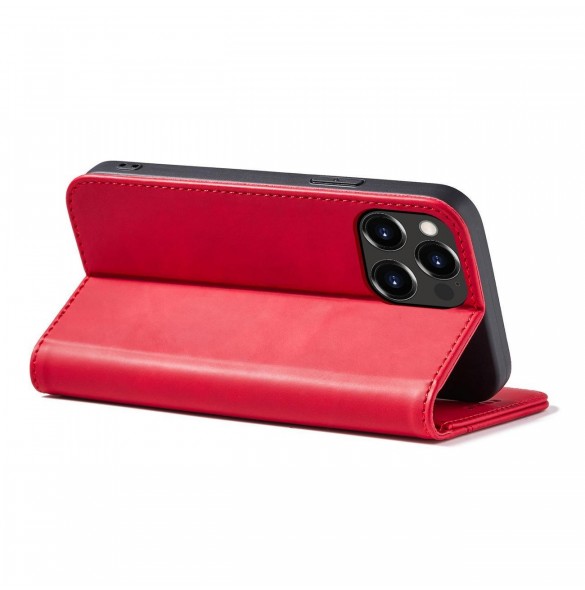 Magnet Fancy Case-fodral för iPhone 14 Pro flip cover plånboksställ rött