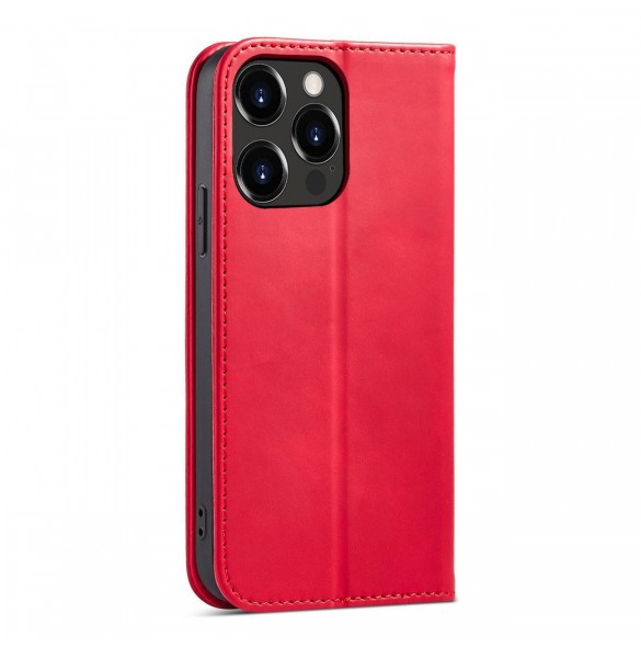 Magnet Fancy Case-fodral för iPhone 14 Pro flip cover plånboksställ rött