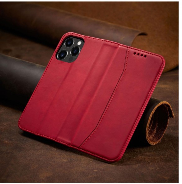 Magnet Fancy Case fodral för iPhone 14 Pro Max flip cover plånboksställ rött