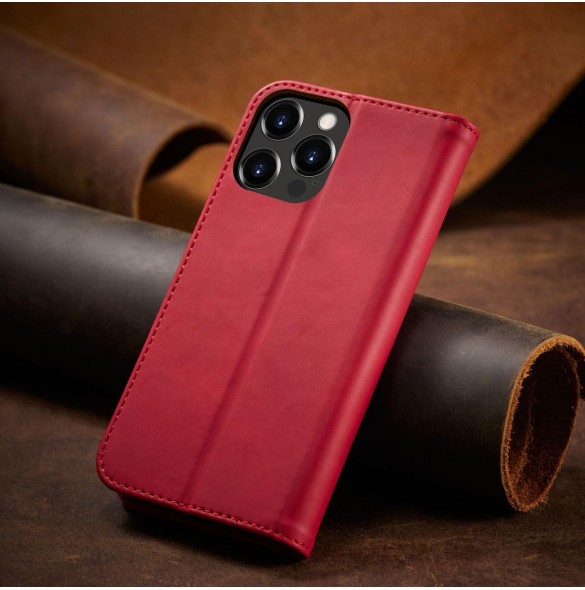 Magnet Fancy Case fodral för iPhone 14 Pro Max flip cover plånboksställ rött