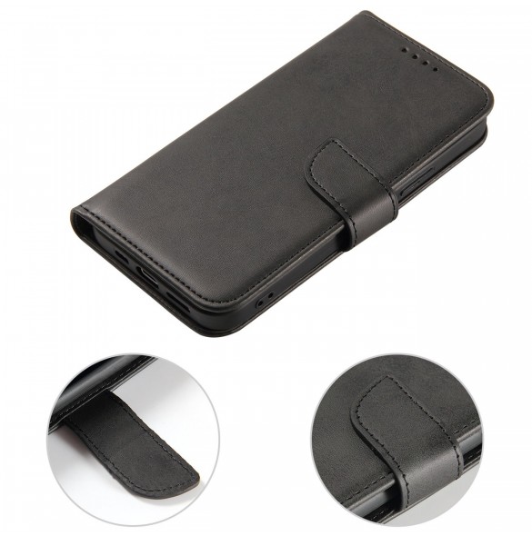 Magnetfodral elegant fodral med flik och stativfunktion för iPhone 14 Pro svart