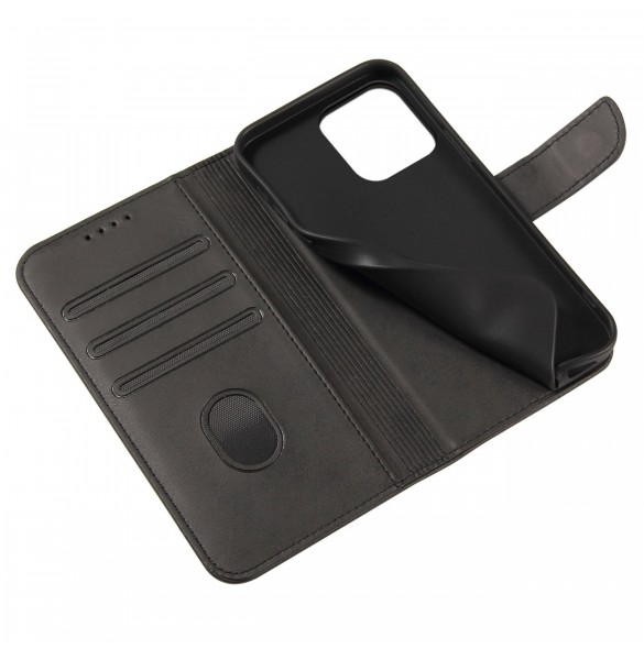 Magnetfodral elegant fodral med flik och stativfunktion för iPhone 14 Pro svart