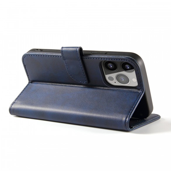 Magnetfodral elegant fodral med flik och stativfunktion för iPhone 14 Pro blå