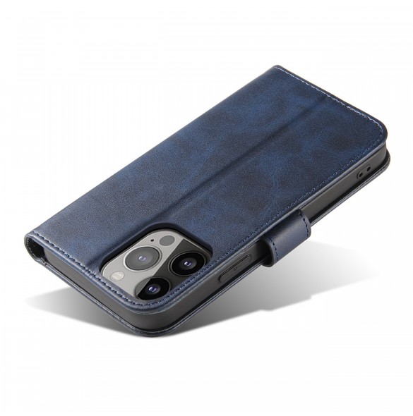 Magnetfodral elegant fodral med flik och stativfunktion för iPhone 14 Pro blå
