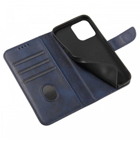 Magnetfodral elegant fodral med flik och stativfunktion för iPhone 14 Pro blå