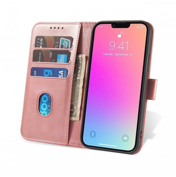 Magnetfodral elegant fodral skal flip-fodral med stativfunktion för iPhone 14 Pro rosa