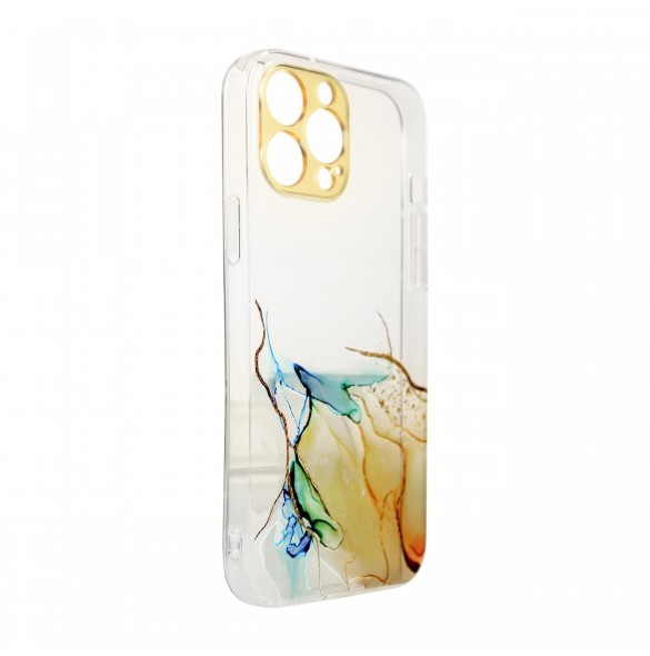 Marmorfodral till iPhone 12 Pro Gel Cover Orange Marble