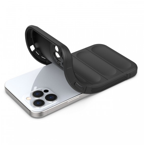 Magic Shield Case-fodral för iPhone 12 Pro Max flexibelt pansarskal svart