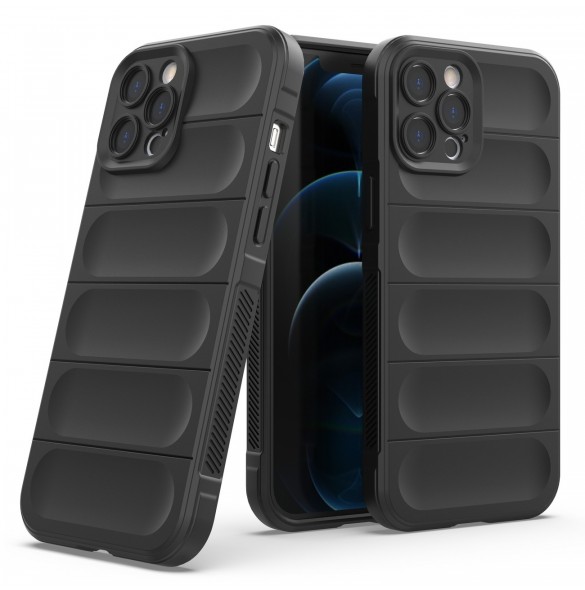 Magic Shield Case-fodral för iPhone 12 Pro Max flexibelt bepansrat mörkblått skal