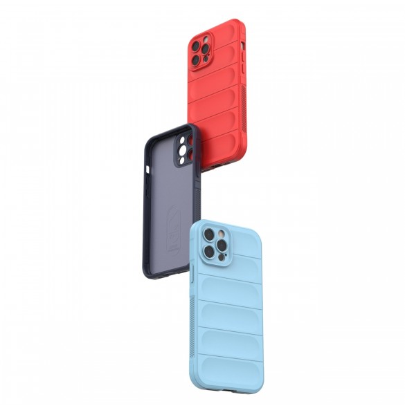 Magic Shield Case-fodral för iPhone 12 Pro Max flexibelt bepansrat mörkblått skal