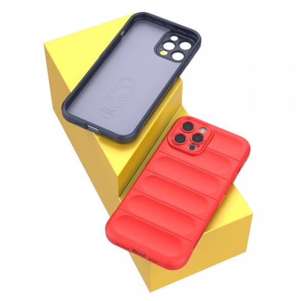 Magic Shield Case-fodral för iPhone 12 Pro Max flexibelt bepansrat mörkblått skal