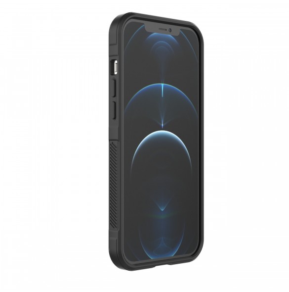Magic Shield Case-fodral för iPhone 12 Pro Max flexibelt bepansrat mörkblått skal