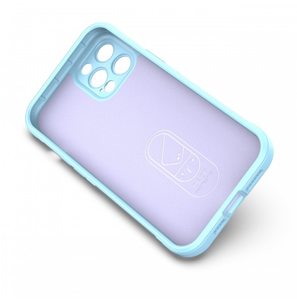 Magic Shield Case-fodral för iPhone 12 Pro Max flexibelt pansarfodral ljusblått