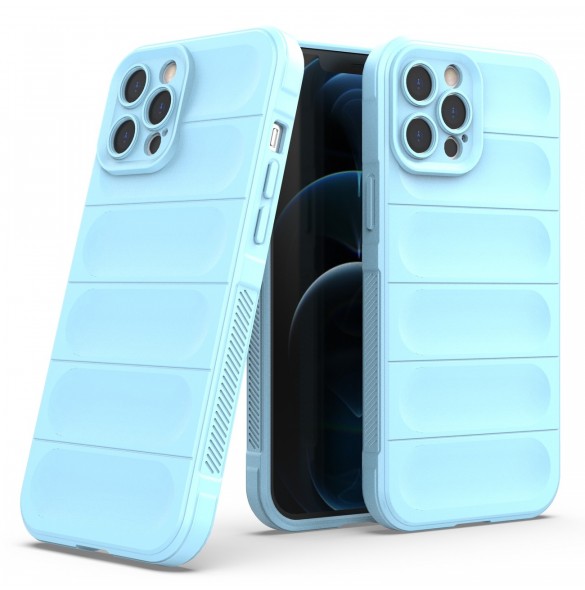 Magic Shield Case-fodral för iPhone 12 Pro Max flexibelt pansarfodral ljusblått