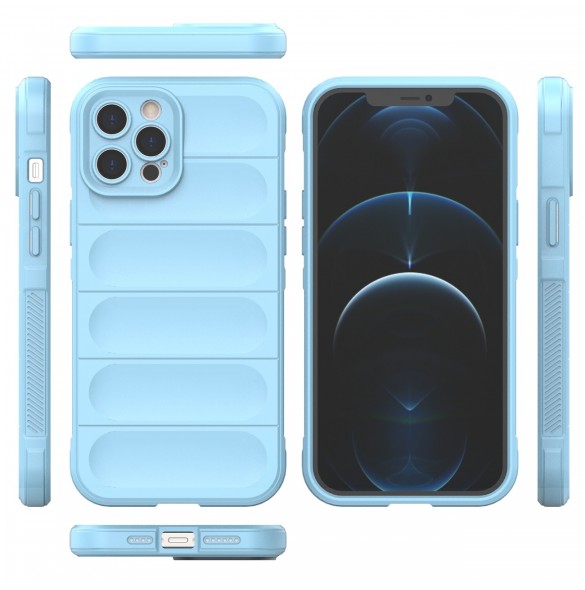 Magic Shield Case-fodral för iPhone 12 Pro Max flexibelt pansarfodral ljusblått