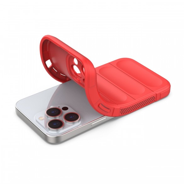 Magic Shield Fodral till iPhone 13 Pro flexibelt pansarskal rött
