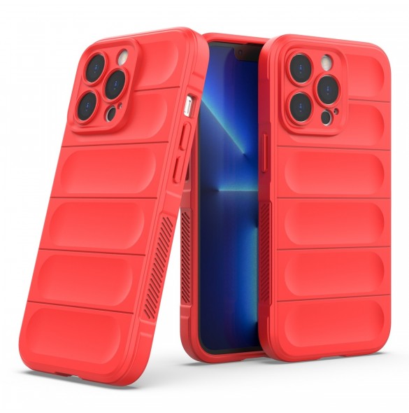 Magic Shield Fodral till iPhone 13 Pro flexibelt pansarskal rött