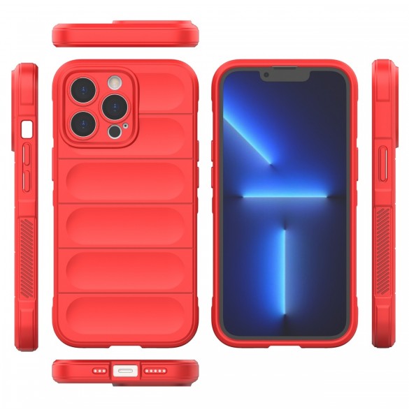 Magic Shield Fodral till iPhone 13 Pro flexibelt pansarskal rött