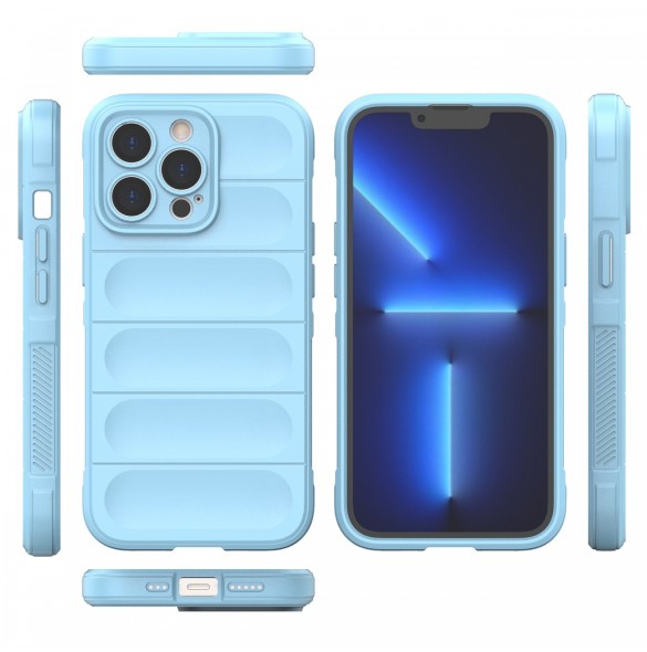Magic Shield Fodral för iPhone 13 Pro flexibelt pansarskal ljusblått