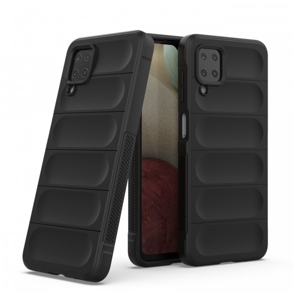Magic Shield Case-fodral för Samsung Galaxy A12 flexibelt pansarskal mörkblått