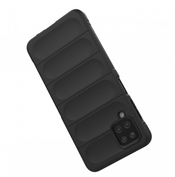 Magic Shield Case-fodral för Samsung Galaxy A12 flexibelt pansarskal mörkblått