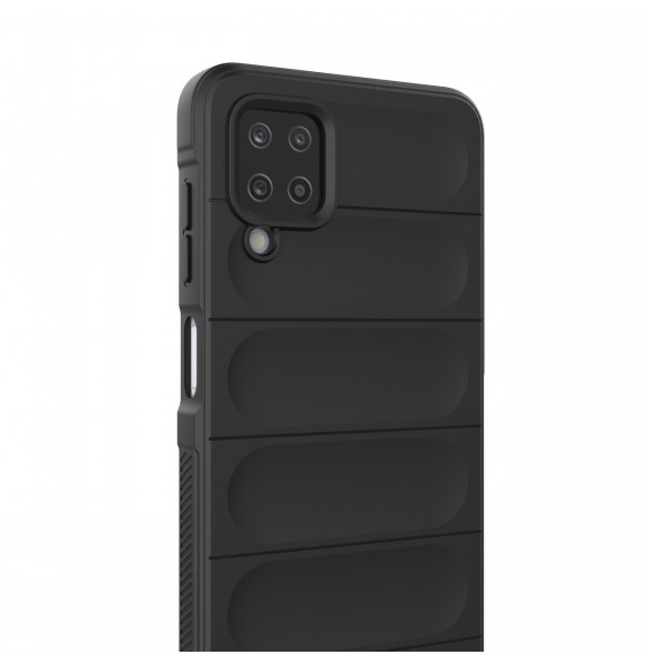 Magic Shield Case-fodral för Samsung Galaxy A12 flexibelt pansarskal mörkblått