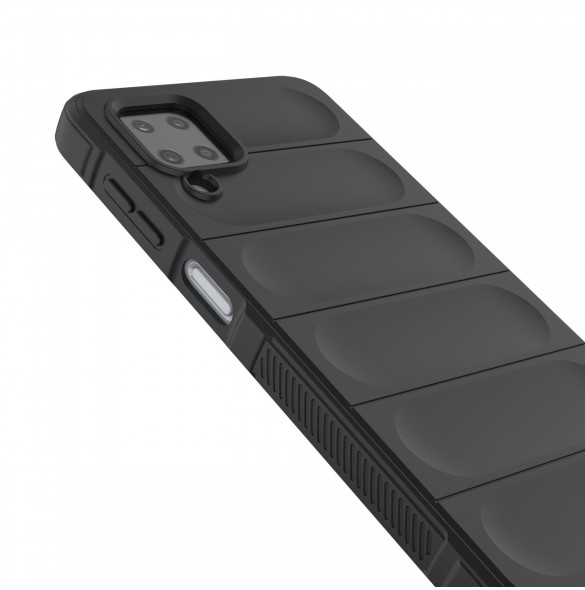 Magic Shield Case-fodral för Samsung Galaxy A12 flexibelt pansarskal mörkblått