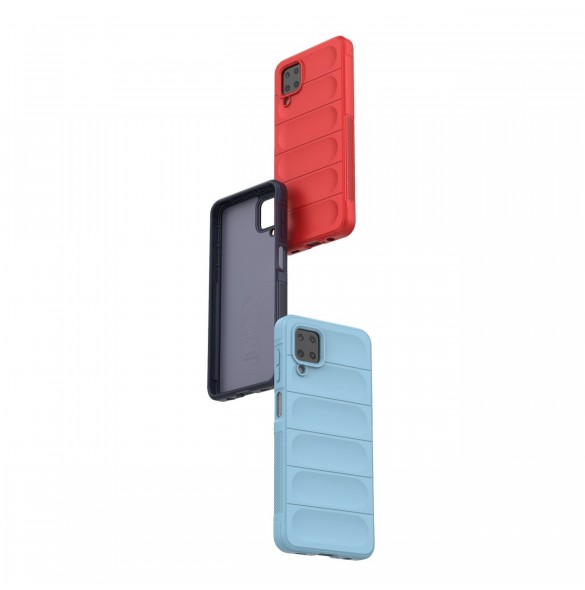 Magic Shield Case-fodral för Samsung Galaxy A12 flexibelt pansarskal mörkblått