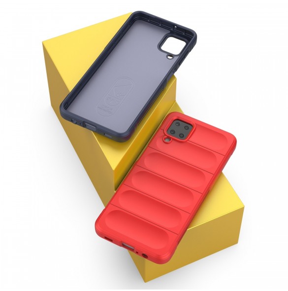 Magic Shield Case-fodral för Samsung Galaxy A12 flexibelt pansarskal mörkblått