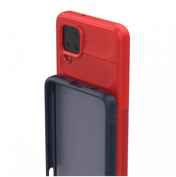Magic Shield Case-fodral för Samsung Galaxy A12 flexibelt pansarskal mörkblått