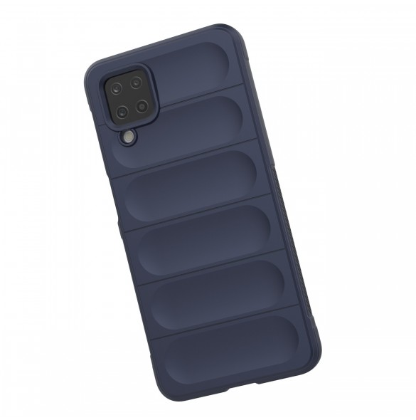 Magic Shield Case-fodral för Samsung Galaxy A12 flexibelt pansarskal mörkblått